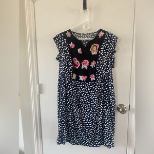 Lovely polka dot and floral bib midi/babydoll dress